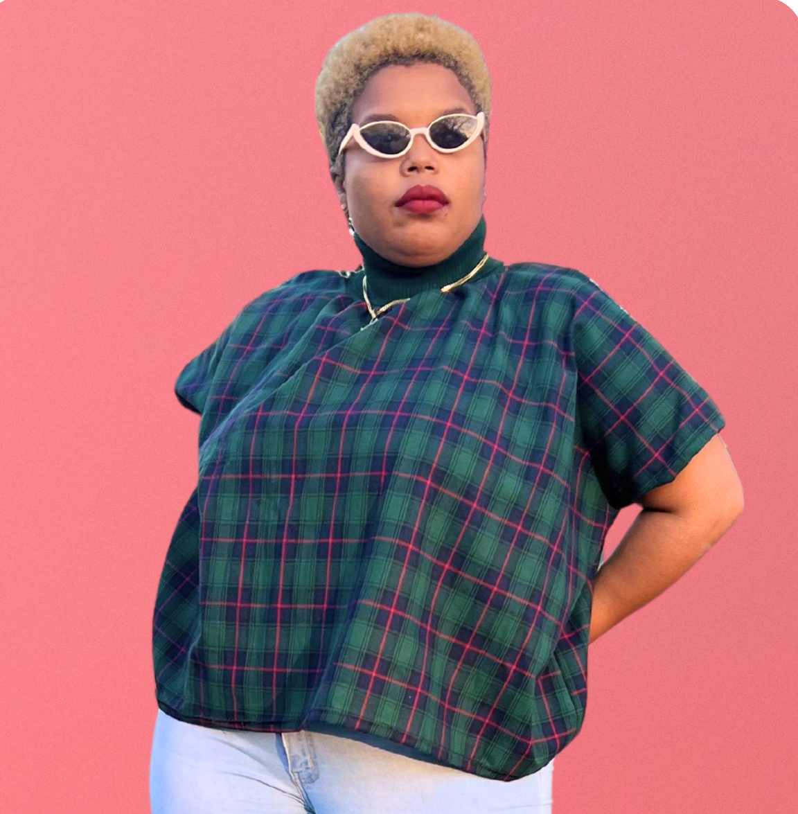 Plaid Turtleneck
